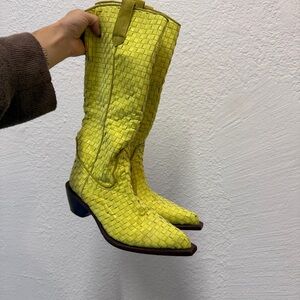 Simon Miller Yellow Woven Leather Boots